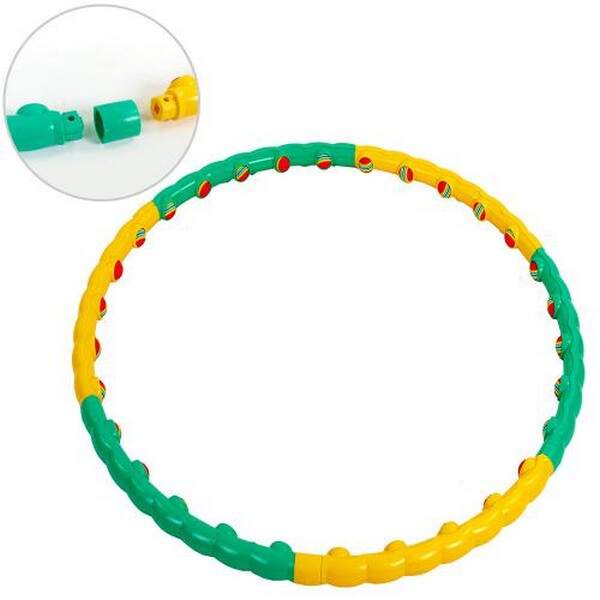 Обруч MS 0088-1 (15шт) 99см,масажн, 6 частин,м'які кульки30шт, кул, 32-49-5см (шт.)