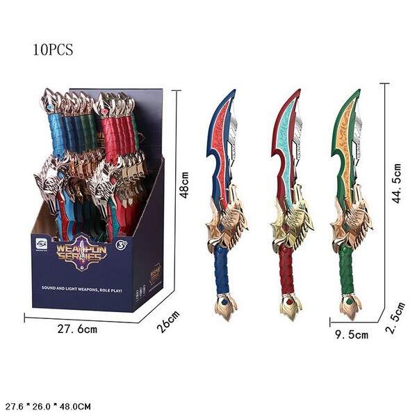 Меч 6610A батар.муз.світ 3кол.10шт.в кор.48*26*27,6 /6/60/ (шт.)