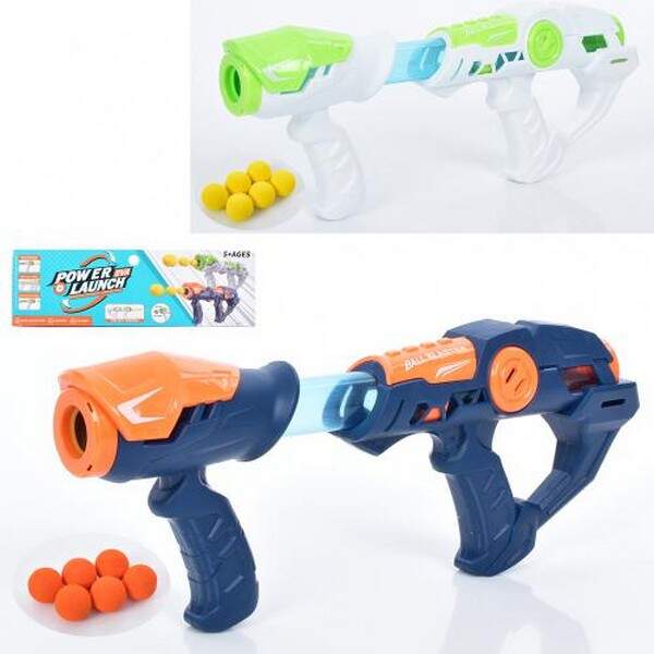 Автомат помповий YC102 (60шт) 30см, м'які кулі 6 шт, 2 кольори, в пакеті, 38-19-6см (шт.)