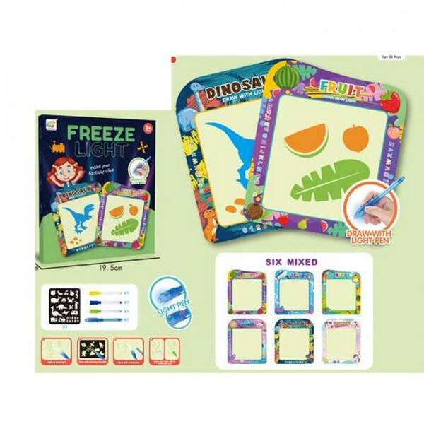 Дошка CQ150-4 (72шт) 18,5-21см, маркер 4шт (невидиме чорнило/ліхтарик 1шт, кольорові -3шт), 6 вид (шт.)