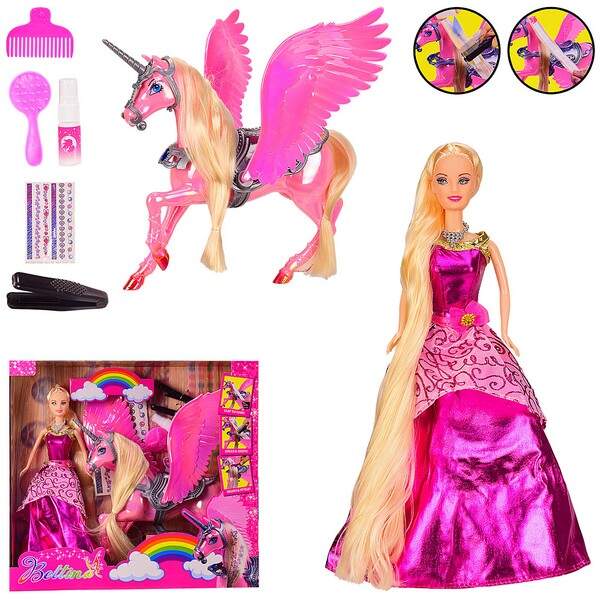 Лялька типу Барбі арт. 68269 (18шт/2) з єдинорогом, і асксес, короб.37,5 * 11 * 35,5см (шт.)