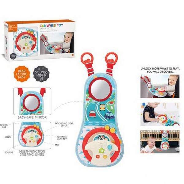 Автотренажер N5158 (12шт) кріпл. д/автокрісла-коврик,руль-муз,звук,світ, на бат, в кор, 42,5-22-13см (шт.)