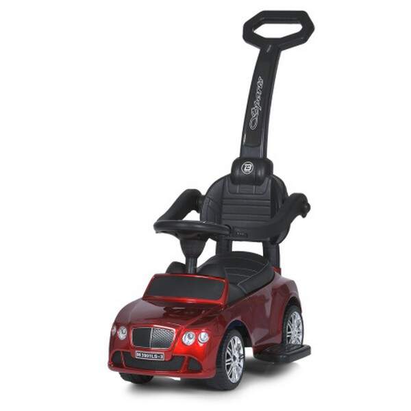 Каталка-толокар M 3901LS-3 (1шт) 2в1(батьк.ручка),муз,багажн.пiд сидiн,шкiрян.сид,на бат-ці,фарбов.ч (шт.)