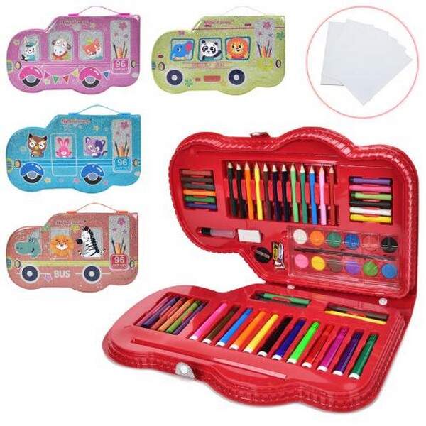 Набір для творчості MK 5119 (24шт) акварельні фарби,фломастери,олівці, воскова крейда, папір, 90пред (шт.)