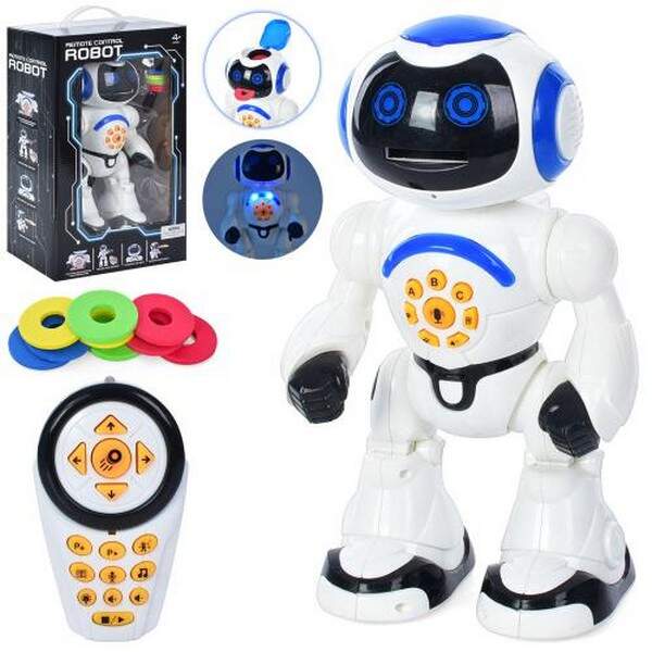 Робот J1052A (4шт) д/к(IЧ), 32см, інтерактивний, повторюха, музика, звук, світло, стрiляє, на бат-ці (шт.)