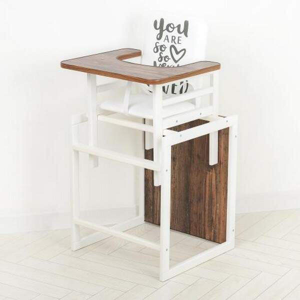 Стільчик Nature мангрове дерево (1шт) для годування, трансформер, 2-х точ. ремені, білий + темний ду (шт.)