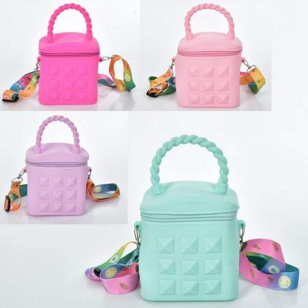 Сумочка FG230704009 (84шт) 11-9-11/17см, силікон, довга та коротка ручки, застібка-блискавка, 4 коль (шт.)