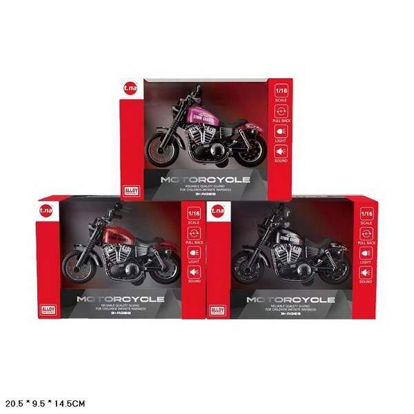 Мотоцикл мет. арт. TN-1231 (72шт/2)  батар.,3кольора, короб. 20,5*9,5*14,5см (шт.)