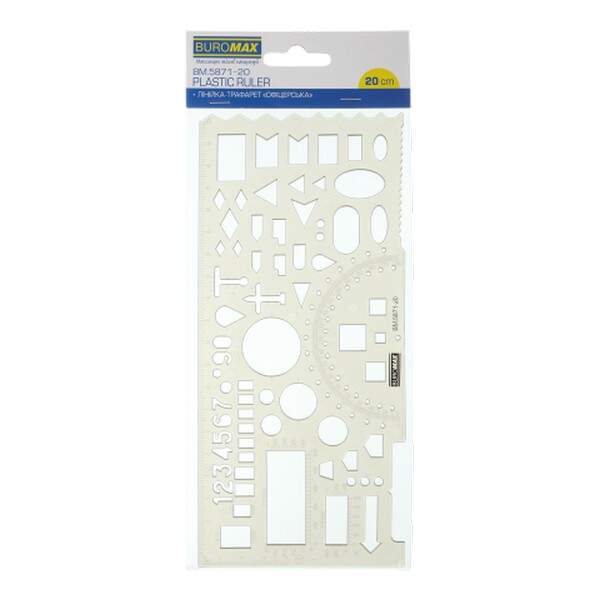 Лінійка-трафарет "Офіцерська", 20 см, димчаста BM.5871-20 (шт.)