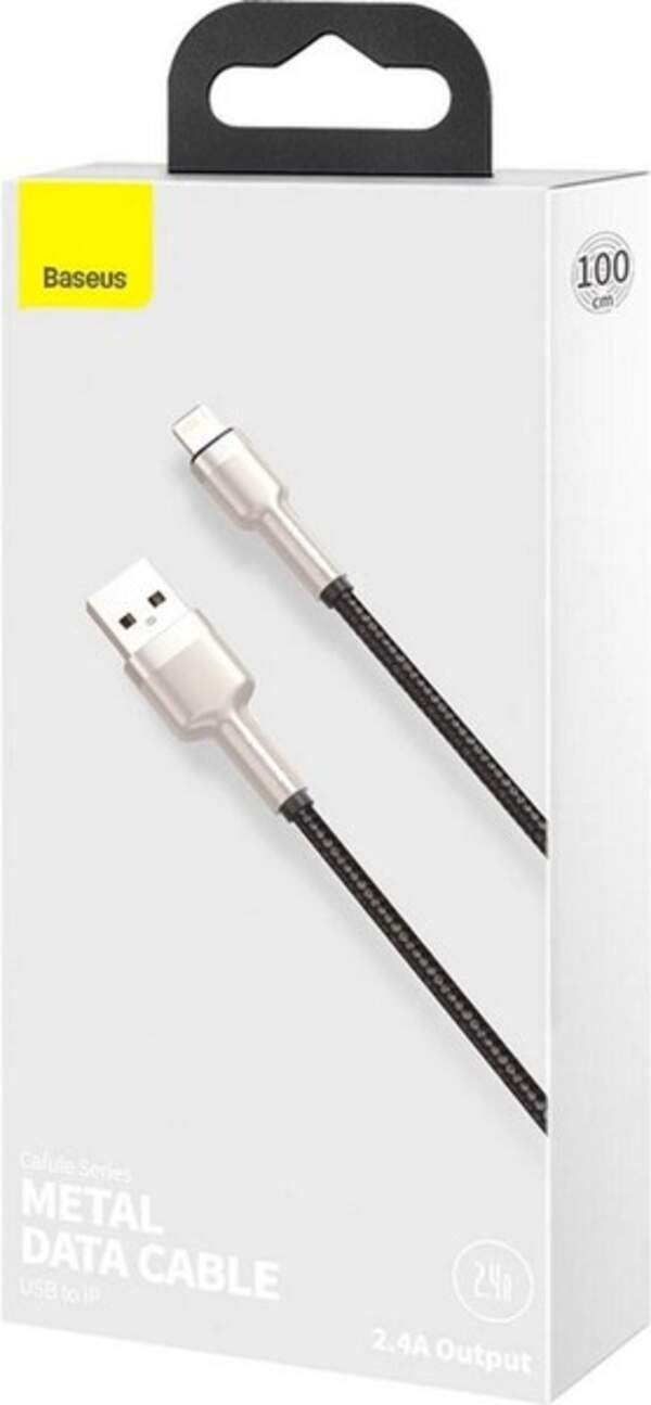 Кабель Baseus Cafule Metal Lightning 2.4A 1 м Black (CALJK-A01) (шт.)