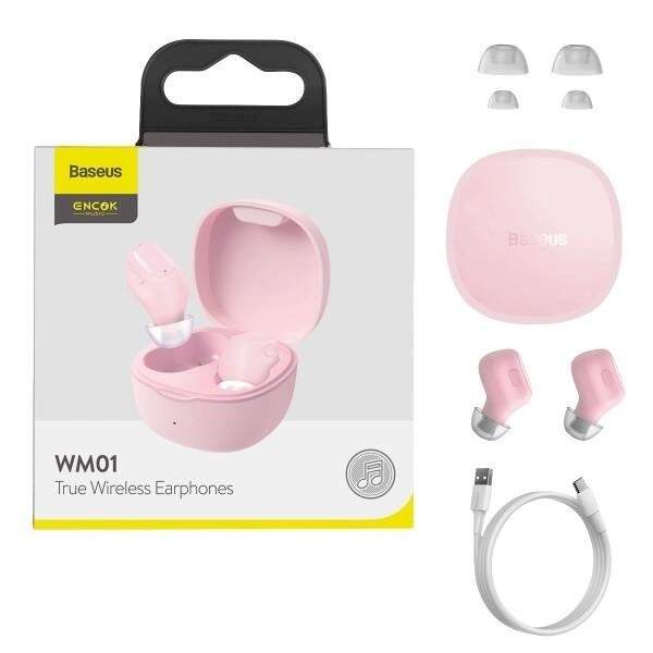 Навушники безпровідні TWS Baseus Encok WM01 Plus Pink (NGWM010004) (шт.)
