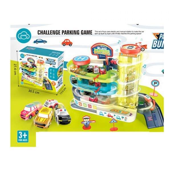 Гараж T103-77A (8шт) 3поверхи, ліфт, муз, св, транспорт, дорожні знаки, на бат, в кор-ці, 31-27,5-13 (шт.)