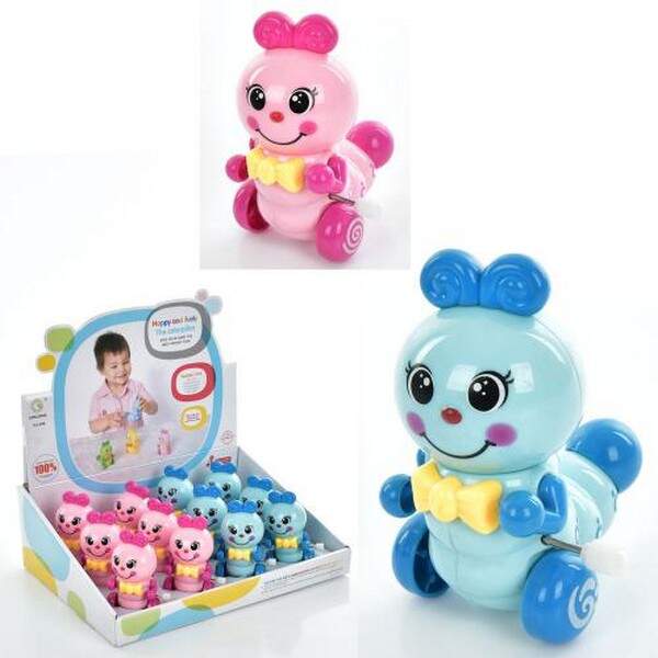 Іграшка 698 (144шт) гусінь, 9см, заводна, їздить, рухливі деталі, 12шт(2кольори) в дисплеї, 30-10-22 (шт.)