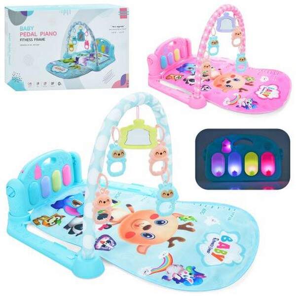 Килимок для немовляти 804A (12шт) підвіски 4шт, дзеркальце, музика, світло, на бат-ці, 2 кольори, в (шт.)