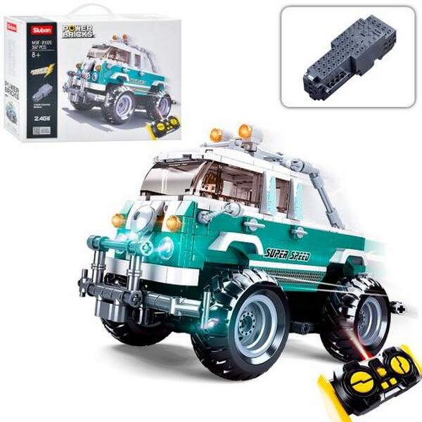 Конструктор SLUBAN M38-B1020 (12шт) машина, 397дет, на радіокеруванні 2.4G, акум, в кір-ці, 38-28,5- (шт.)