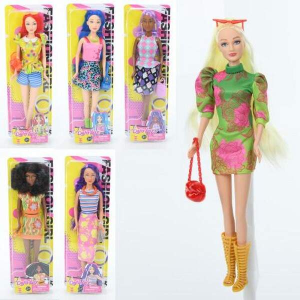 Лялька DEFA 8507 (24шт) 28см, сумка, 6 видів, на листі, 10,5-31,5-5см (шт.)