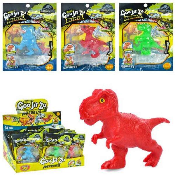 Фігурка 335-24 (360шт) динозавр 9см,антистрес, 4 види, в пакеті, 24шт в дисплеї, 33,5-14,5-18см (шт.)