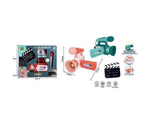 Відеокамера 9083 набір репортера з мікрофоном батар.муз.світ.2кол.кор.32*8*26 /36/ (шт.)