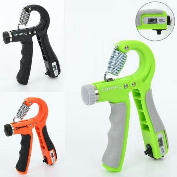 Еспандер MS 4122-2 (60шт) кистьовий, з лічильником, з регульованим навантаженням 5-60кг, мікс кольор (шт.)