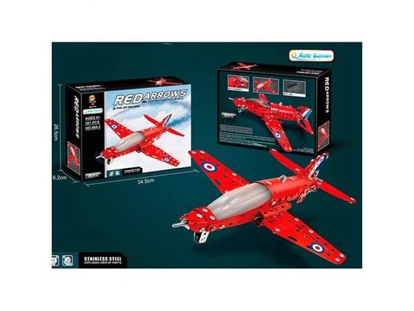 Конструктор 869-2 (36шт) метал, літак, 201дет, інструменти, в кор-ці, 34,5-26,5-6см (шт.)