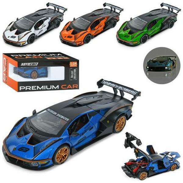 Машина AP-2036 (12шт) АвтоСвіт,1:24,метал, інерц,23см,звук,світло,відчиняються двері/капот/багажник, (шт.)