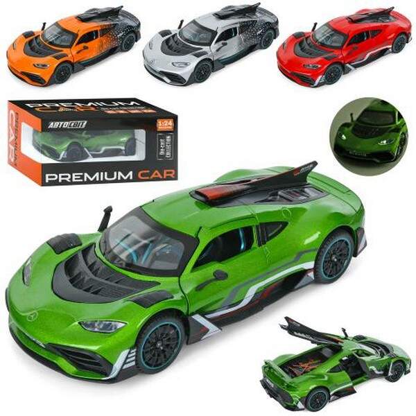 Машина AP-2040 (12шт) АвтоСвіт,1:24,метал, інерц,21см,звук,світло,відчиняються двері/багажник,гумові (шт.)