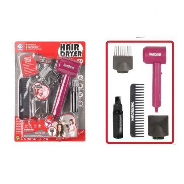 Набір аксесуарів YF820-6 (60шт) набір перукаря, фен, гребінець,на бат-ці, на листі, 27-37-5см (шт.)