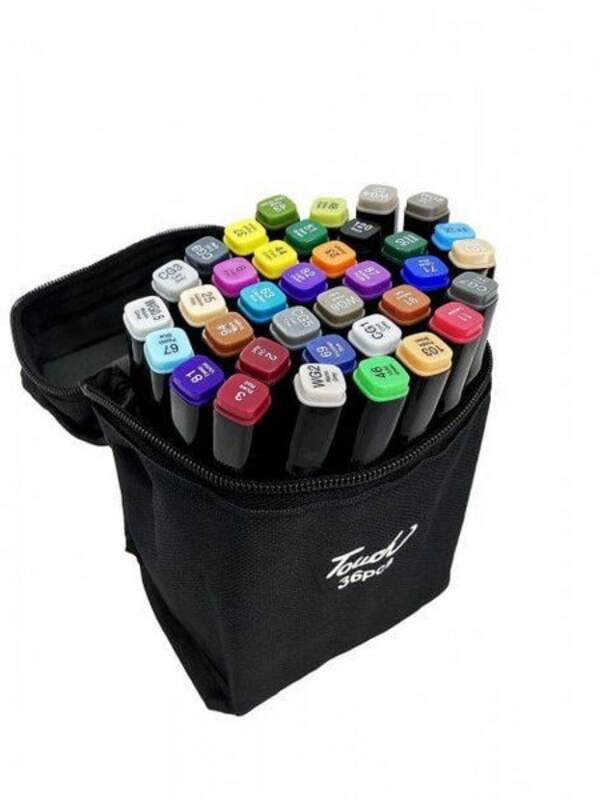 Маркери двосторонні чорний корпус 36кол масляні WW01785 (36наб) (шт.)