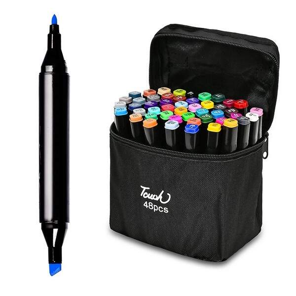 Маркери двосторонні чорний корпус 48кол масляні WW01786 (26наб) (шт.)