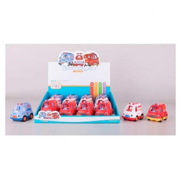 Машина 899-38D (24шт) інерц, 8см, гумові колеса, 12шт(3види) в дисплеї, 30,5-7-29,5см (шт.)