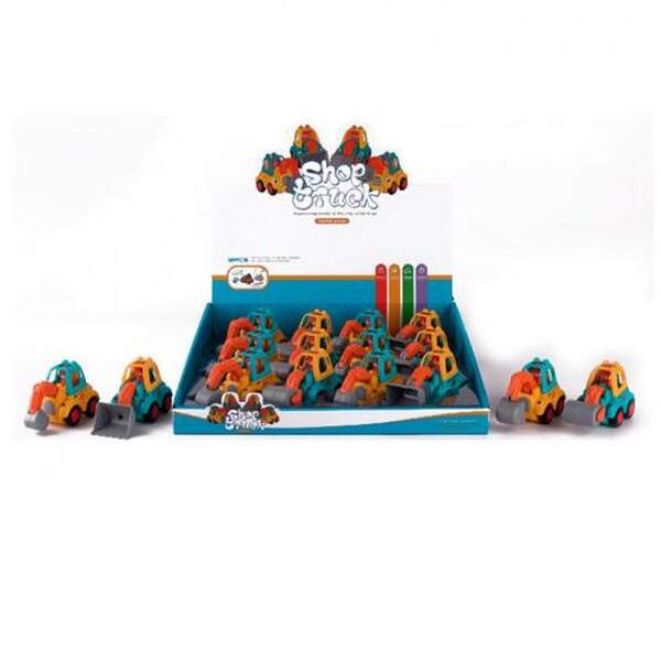 Машина 899-41D (24шт) інерц, будтехніка, 9,5см, рухливі деталі, 12шт(4види) в дисплеї, 33-7-32,5см (шт.)