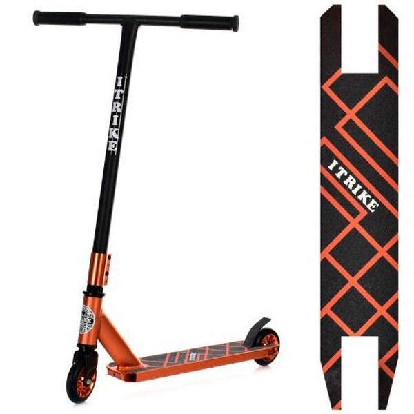 Самокат SR 2-067-5-OR1 (1шт) алюм+сталь,трюковий,кол.2штПУ100мм-алюм,кермо83/47см,підніж31-10см,анод (шт.)