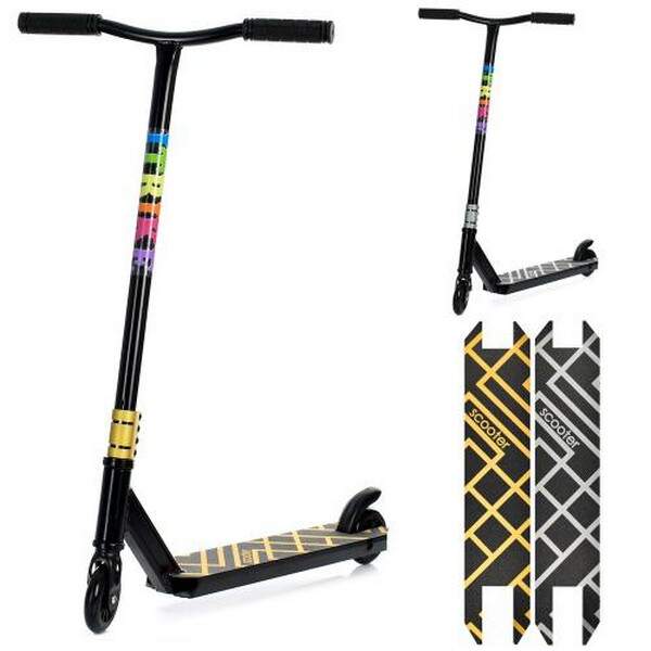 Самокат SR 2-075-2 (4шт) алюм.,трюков.,HIC,кол2штПУ100мм-пласт.,кермо87-46см,підніжка37-11см,2кольор (шт.)