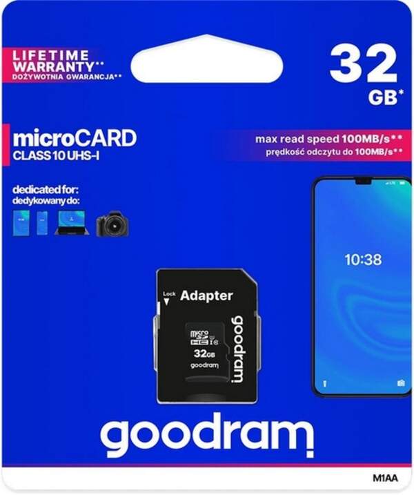 Good Ram micro SD 32Gb UHS-I Class 10  + SD-adapter (M1AA-0320R12) (шт.)