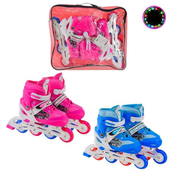 Ролики арт. RL2405 (6шт) M (35-38) метал.рама, колеса PU 1 світло,2 кольори (шт.)