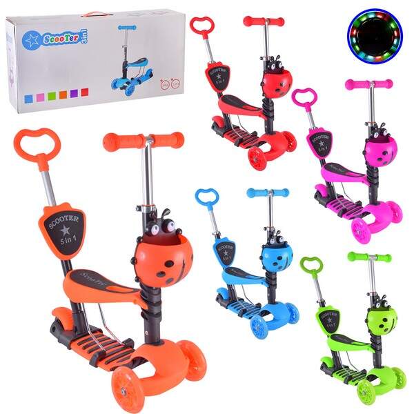 Самокат дитячий 3-х коліс. SC20139 (6 шт) PU колеса зі світлом, mix 5 кольорів (шт.)