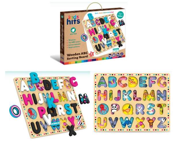 Дерев'яна іграшка Kids hits арт. KH20/025 (8шт) англ. алфавіт у кор. 43,5*33,5*4см (шт.)