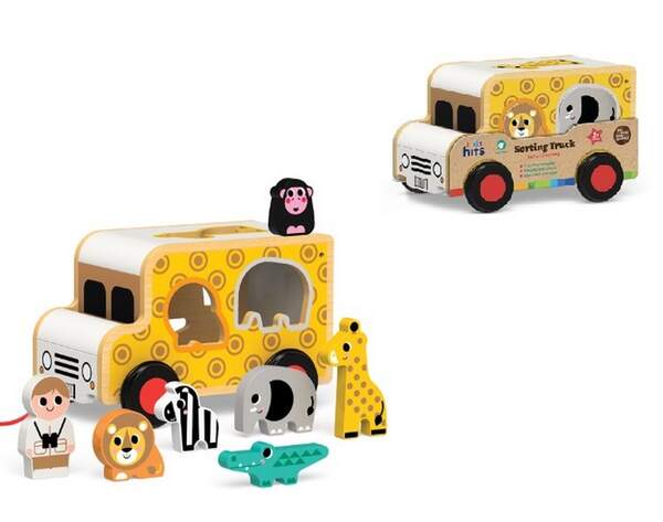 Дерев'яна іграшка Kids hits арт. KH20/029 (6шт) машинка сортер 27*18*18 см (шт.)