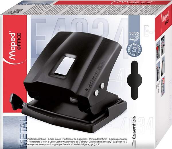 Діркопробивач металевий на 2 отв. ESSENTIALS METAL, 30/35л., чорний MP.403411 (шт.)