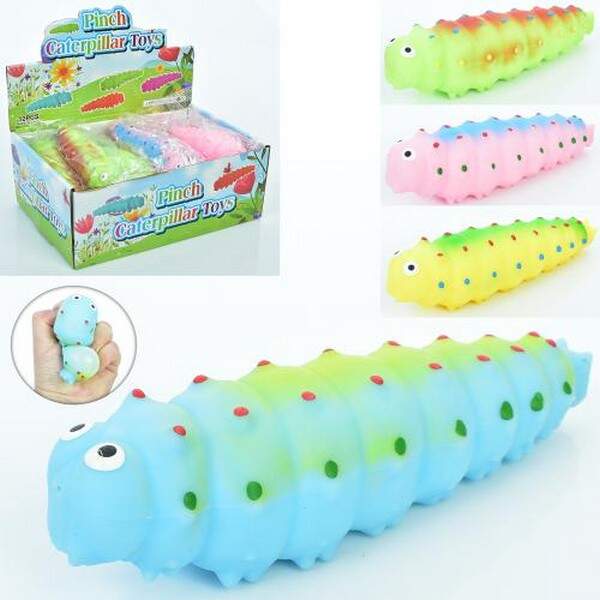 Іграшка MS 4039 (144шт) антистрес, гусениця, 14см, борошно, 4кольори, в пакеті, 12шт в дисплеї, 24-9 (шт.)