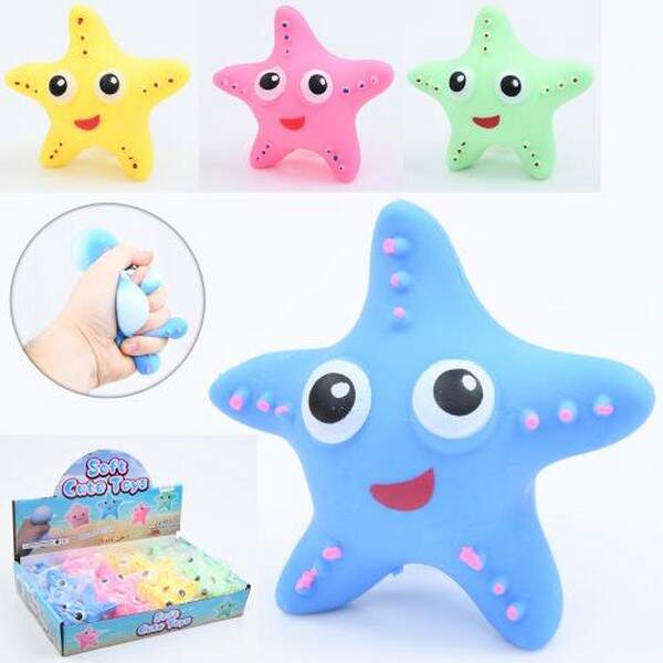 Іграшка MS 4045 (144шт) антистрес, морська зірка, 10см, борошно, 4кольори, в пакеті, 12шт в дисплеї, (шт.)