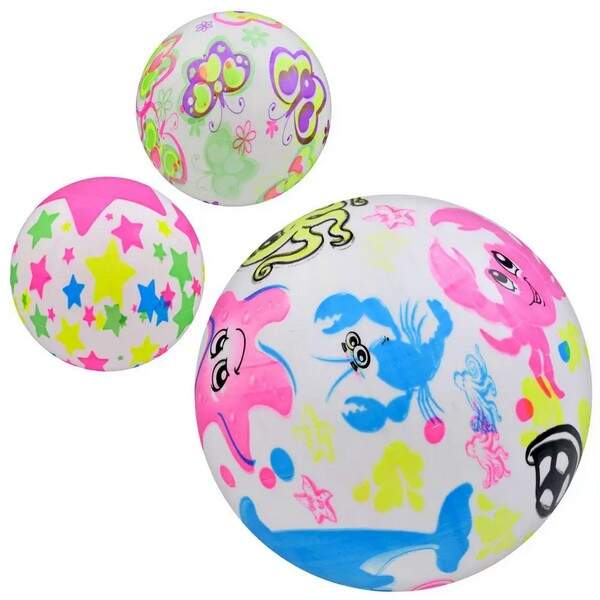 М'яч дитячий MS 3962 (240шт) 9 дюймів, ПВХ, 48-52г, 3види, 10шт в пакеті (шт.)