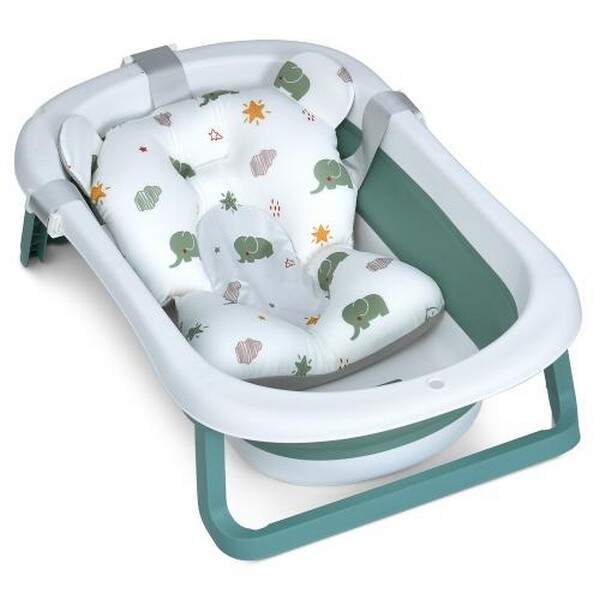 Ванночка ME 1151 PLUS Deep Green (1шт) дитяча, з термометром, вкладиш, силікон, складана 78,3*49,3*2 (шт.)