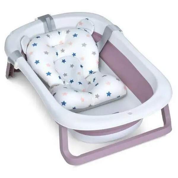 Ванночка ME 1151 PLUS Lilac (1шт) дитяча, з термометром, вкладиш, силікон, складана 78,3*49,3*20,5, (шт.)