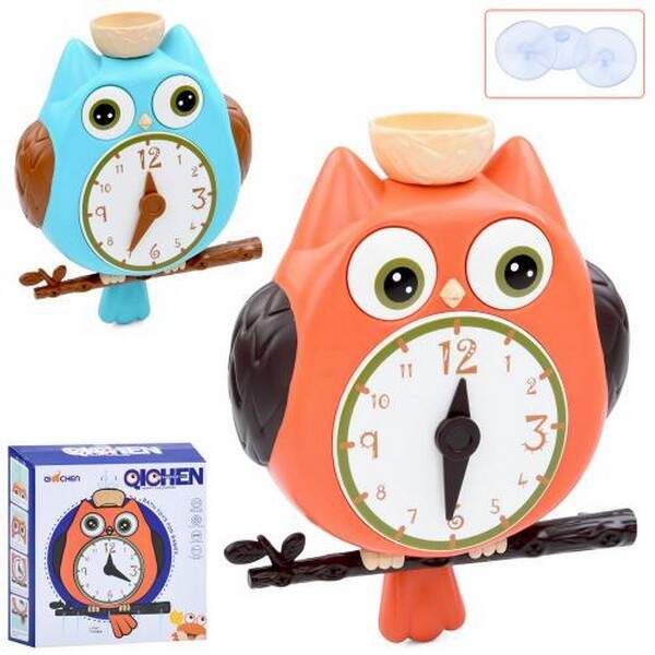 Гра для купання Q01Y (24шт) сова 25см, 3 присоски, годинник, 2 кольори, в кор-ці, 22,5-24-7,5см (шт.)