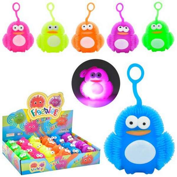 Їжачок MS  3575 (144шт) антистрес, пiнгвiн, 7-6см, свiтло, 6кольорiв, 24 шт у дисплеї 32-21-6см (шт.)