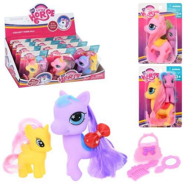 Конячка SM168H40 (120шт) LP, 2шт(10,5см, 6,5см) аксесуари, на листі, 12шт(мікс видів) в дисплеї (шт.)