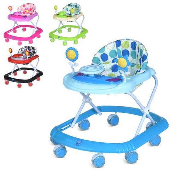 Ходунки M 4167S-2 (7шт) муз,світло,силікон.колеса 8шт,3полож.висоти, на батарейці,3цв(блакитн.,рож., (шт.)