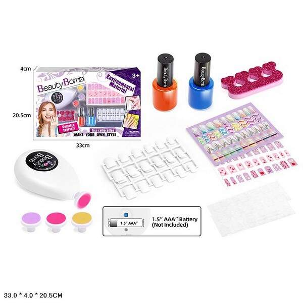 Набір для маникюра арт. 666-21 (48шт/2)батар. лаки для нігтів, накладні нігті, прилад для стемпінгу, (шт.)