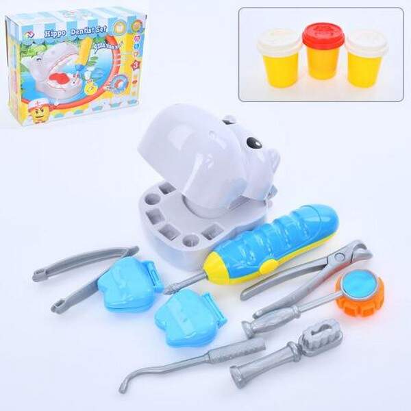 Пластилін MK 5311 (24шт) 3кольори(баноч з криш), аромат,стоматолог, щелепи, інструменти, бормашина(о (шт.)